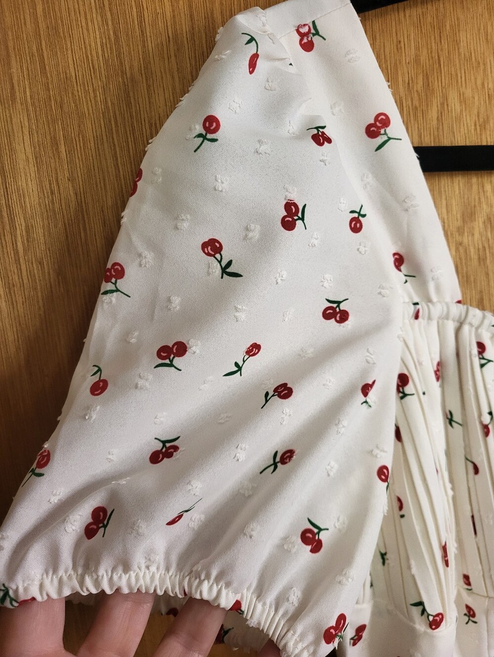 Petal And Pup Jill Cherry Print Milkmaid Midi Dress Shirred Bust Detail. Large - Picture 8 of 16